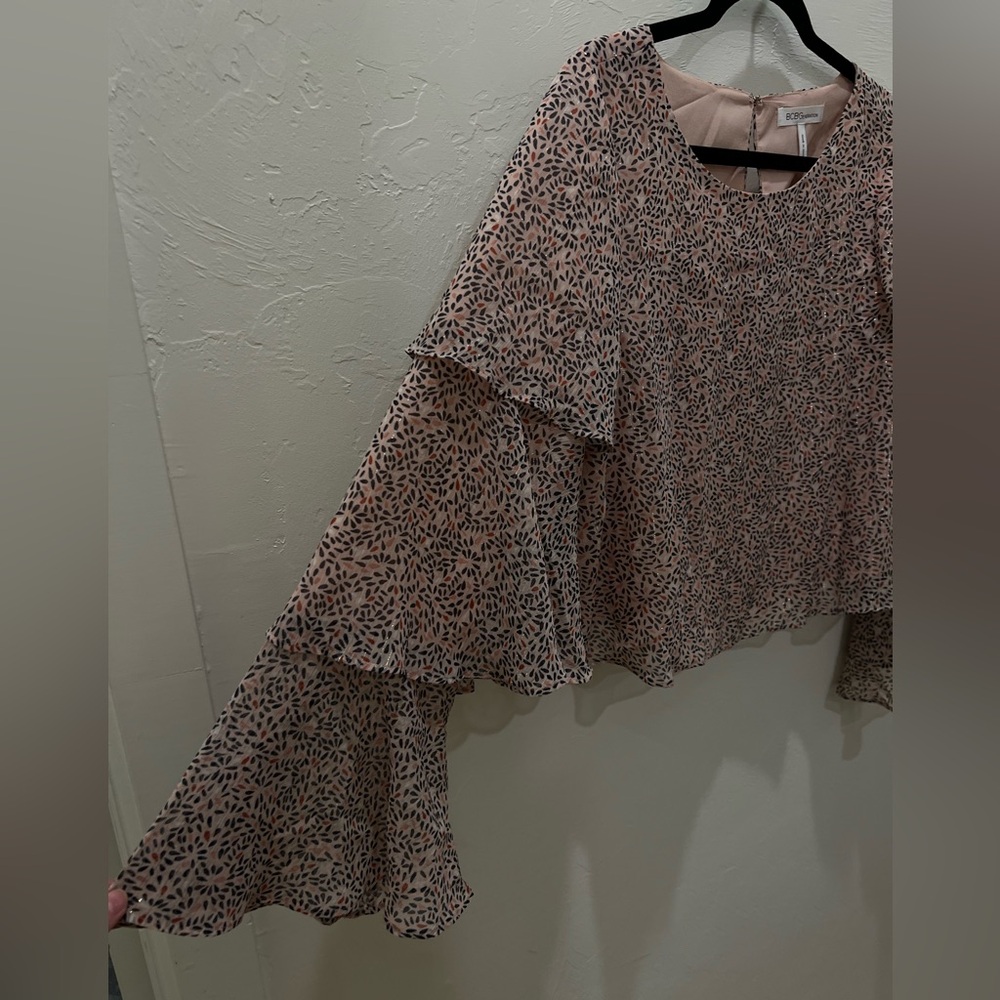 BCBGeneration Blush Patterned Ruffle Blouse - image 3